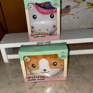Unicorn and Corgi Plush Cases